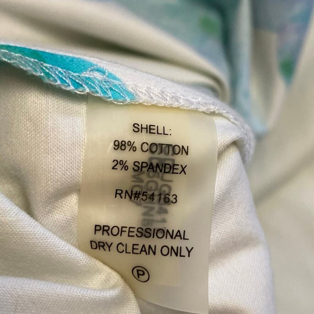 Calvin Klein White Blue Cotton Stretch Fit Flare Sleeveless Dress Size 10 - Picture 6 of 8